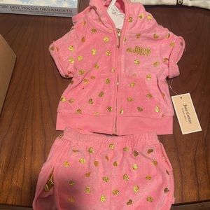 Juicy couture baby girl zip up & shorts set // Terry cloth // 18 months / NWT